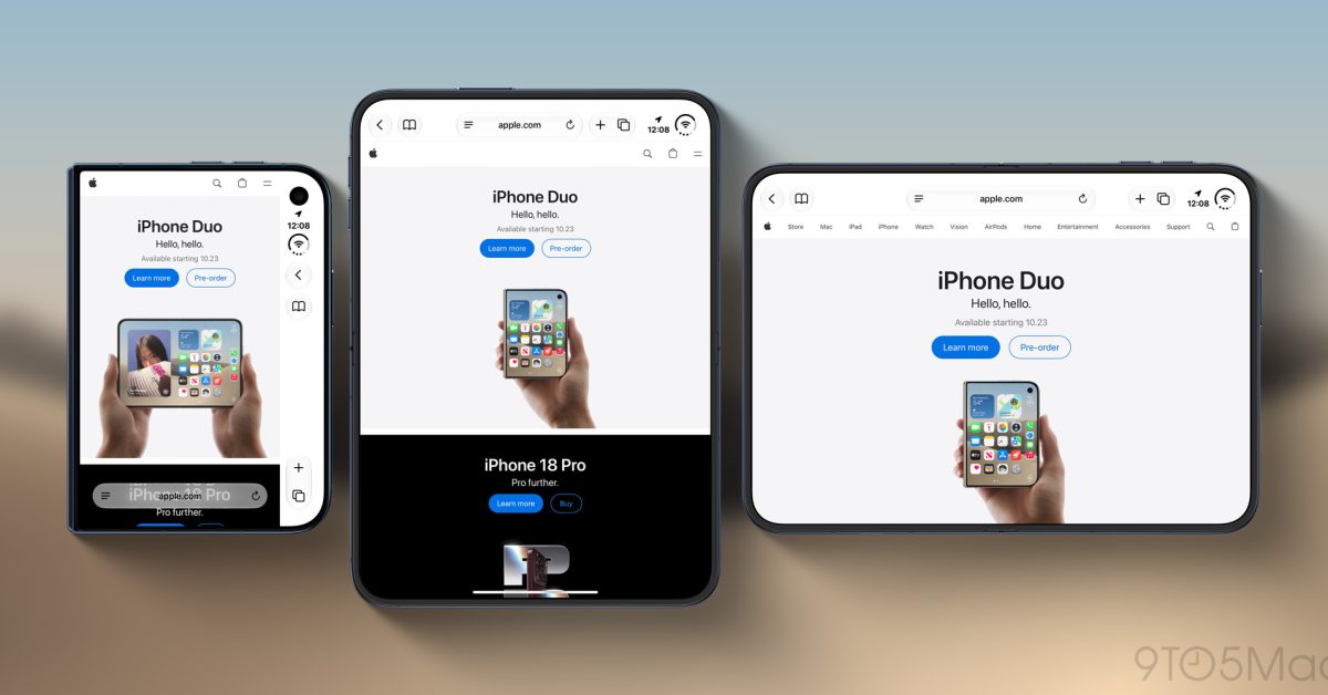أبل تدرس حلاً لضيق صفحات سافاري على الشاشة الخارجية لهاتف iPhone Duo