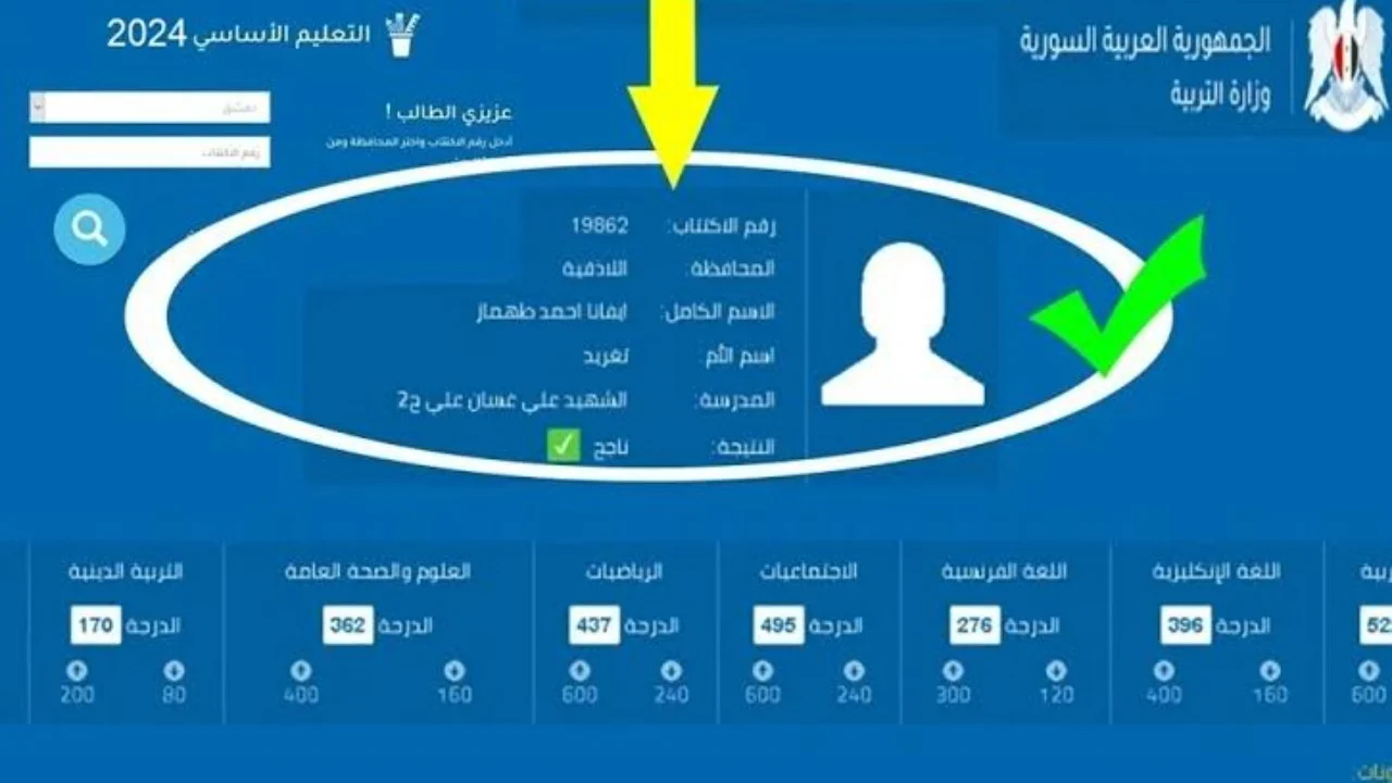 "نتيجة نت" رابط نتائج الصف التاسع 2024 سوريا النتائج الامتحانية جميع المحافظات