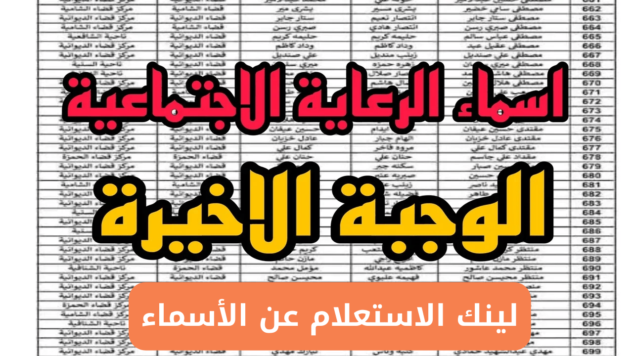 “وزارة العمل“ اسماء الرعاية الاجتماعية الوجبة الأخيرة 2025 بالعراق molsa.gov.iq منصة مظلتــي